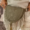 Chintamani Alchemistry Fringy Banana Bag / Army Green^ Canvas Hip Bags