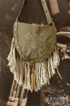 Chintamani Alchemistry Fringy Banana Bag / Army Green^ Canvas Hip Bags