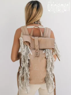 Chintamani Alchemistry Fringy RollTop Backpack / Beige^ Backpacks & Bags