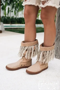 Chintamani Alchemistry Fringy Tribal Boots / Beige^ Boots