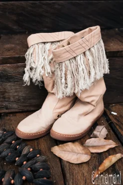 Chintamani Alchemistry Fringy Tribal Boots / Beige^ Boots