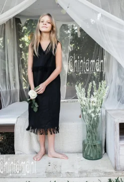 Chintamani Alchemistry Girls Linen Dress / Black^Kids For Kids