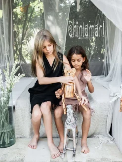 Chintamani Alchemistry Girls Linen Dress / Black^Kids For Kids