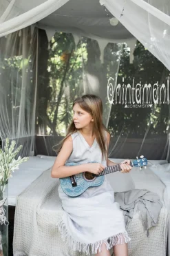 Chintamani Alchemistry Girls Linen Dress / Grey^Kids For Kids