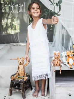 Chintamani Alchemistry Girls Linen Dress / White^Kids For Kids