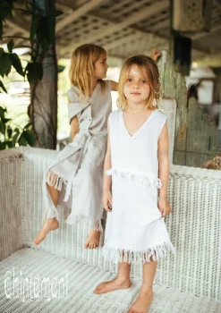 Chintamani Alchemistry Girls Linen Dress / White^Kids For Kids