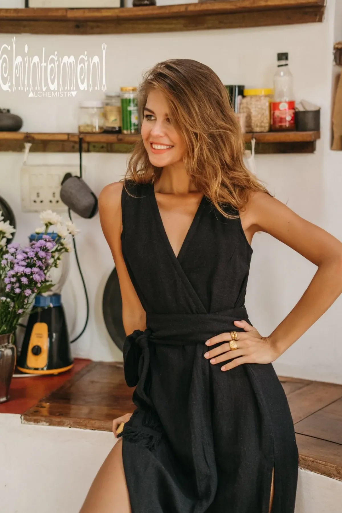 Chintamani Alchemistry Goan Wrap Dress / Black^ Wrap Dress