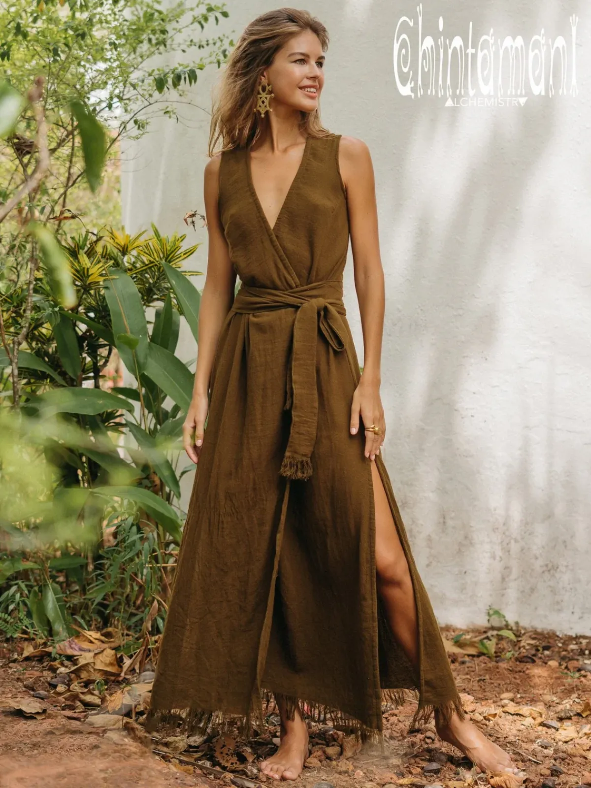 Chintamani Alchemistry Goan Wrap Dress / Brown^ Wrap Dress