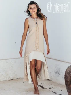 Chintamani Alchemistry High Low Cotton Dress / Beige^ High Low Dress