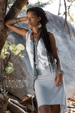 Chintamani Alchemistry High Low Cotton Skirt / Grey^ Skirts