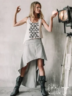 Chintamani Alchemistry High Low Cotton Skirt / Grey^ Skirts