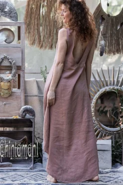 Chintamani Alchemistry High Low Linen Dress / Dusty Pink^ High Low Dress