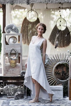 Chintamani Alchemistry High Low Linen Dress / Grey^ High Low Dress