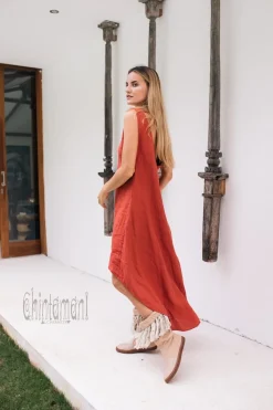Chintamani Alchemistry High Low Linen Dress / Red Ochre^ High Low Dress