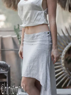 Chintamani Alchemistry High Low Linen Skirt / Grey^ Skirts