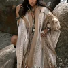 Chintamani Alchemistry Jacquard Tassel Poncho / Coffee^ Kimono & Cover Up