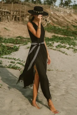 Chintamani Alchemistry Jacquard Wrap Dress / Black^ Wrap Dress|Maxi Dress
