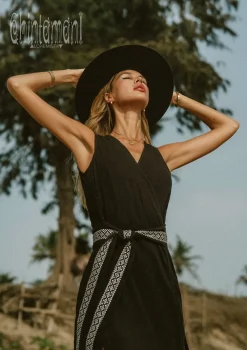 Chintamani Alchemistry Jacquard Wrap Dress / Black^ Wrap Dress|Maxi Dress