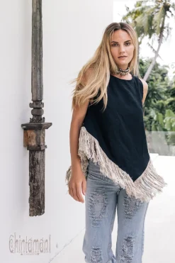 Chintamani Alchemistry Linen Corner Top / Black^ Tank Top