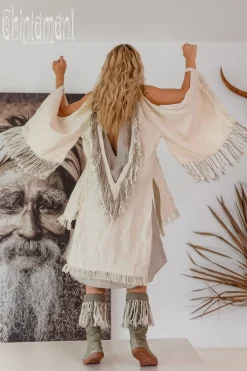 Chintamani Alchemistry Linen Fringed Kimono / Cream^ Kimono & Cover Up
