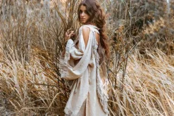 Chintamani Alchemistry Linen Fringed Kimono / Cream^ Kimono & Cover Up