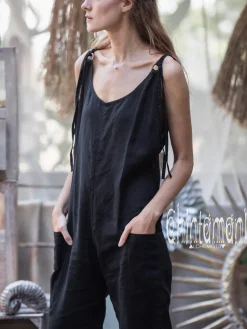 Chintamani Alchemistry Linen Jumpsuit 3/4 / Black^ Jumpsuits