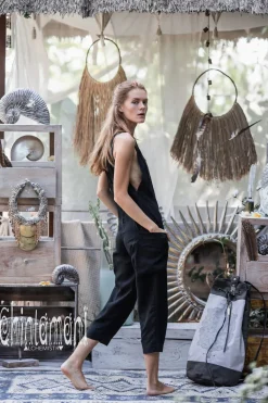 Chintamani Alchemistry Linen Jumpsuit 3/4 / Black^ Jumpsuits