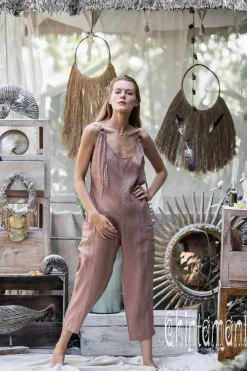 Chintamani Alchemistry Linen Jumpsuit 3/4 / Dusty Pink^ Jumpsuits