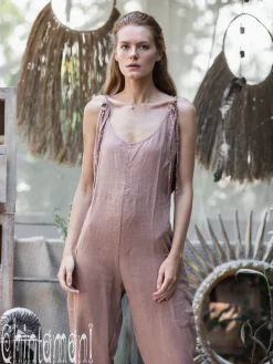 Chintamani Alchemistry Linen Jumpsuit 3/4 / Dusty Pink^ Jumpsuits
