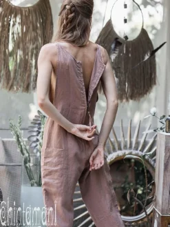 Chintamani Alchemistry Linen Jumpsuit 3/4 / Dusty Pink^ Jumpsuits