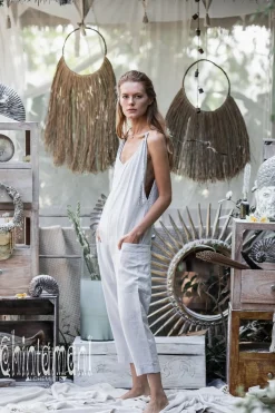 Chintamani Alchemistry Linen Jumpsuit 3/4 / Light Grey^ Jumpsuits