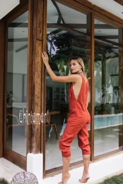 Chintamani Alchemistry Linen Jumpsuit 3/4 / Red Ochre^ Jumpsuits