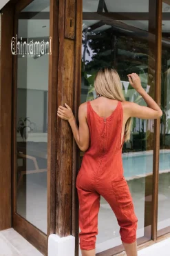 Chintamani Alchemistry Linen Jumpsuit 3/4 / Red Ochre^ Jumpsuits