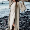 Chintamani Alchemistry Linen Maxi Kimono / Unbleached Grey^ Kimono & Cover Up