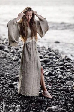 Chintamani Alchemistry Linen Maxi Kimono / Unbleached Grey^ Kimono & Cover Up