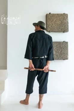 Chintamani Alchemistry Linen Men's Overalls / Black^ Jumpsuit