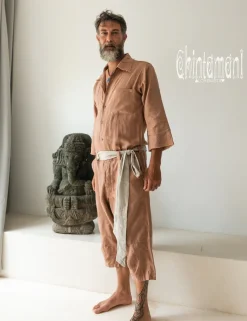 Chintamani Alchemistry Linen Men's Overalls / Dusty Pink^ Jumpsuit