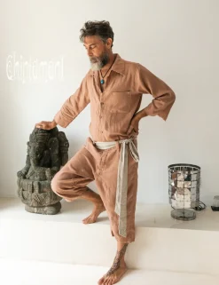 Chintamani Alchemistry Linen Men's Overalls / Dusty Pink^ Jumpsuit