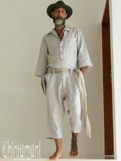 Chintamani Alchemistry Linen Men's Overalls / Gray^ Jumpsuit