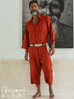 Chintamani Alchemistry Linen Men's Overalls / Red Ohre^ Jumpsuit