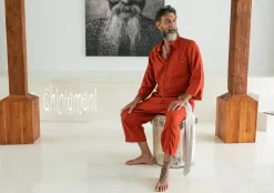 Chintamani Alchemistry Linen Men's Overalls / Red Ohre^ Jumpsuit