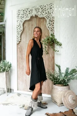 Chintamani Alchemistry Linen Rayon Dress / Black^ Mini & Midi Dress