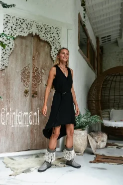 Chintamani Alchemistry Linen Rayon Dress / Black^ Mini & Midi Dress