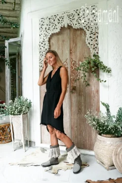 Chintamani Alchemistry Linen Rayon Dress / Black^ Mini & Midi Dress