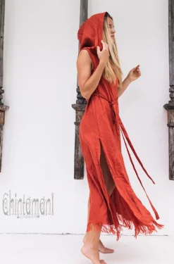 Chintamani Alchemistry Linen Shirt Dress / Red Ochre^ Kimono & Cover Up|Shirt Dress