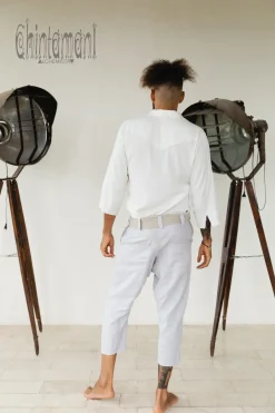 Chintamani Alchemistry Linen Short Pants / Light Gray^ Pants