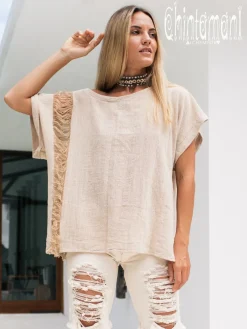 Chintamani Alchemistry Linen & Silk Shirt / Beige^ T-shirt & Tunic