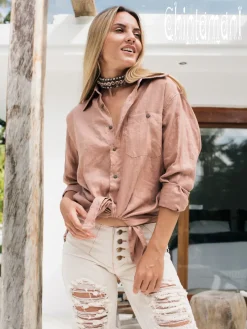 Chintamani Alchemistry Linen & Silk Shirt / Dusty Rose^ Button Shirt