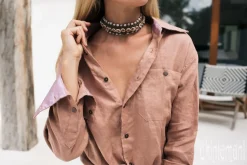 Chintamani Alchemistry Linen & Silk Shirt / Dusty Rose^ Button Shirt