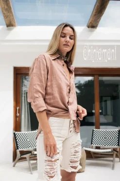 Chintamani Alchemistry Linen & Silk Shirt / Dusty Rose^ Button Shirt